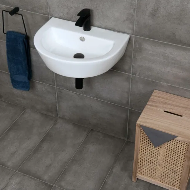 Samphire Dark Grey Matt Stone Effect Wall And Floor Tiles