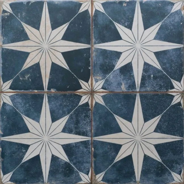 Scintilla Sky Blue Star Pattern Wall and Floor Tiles