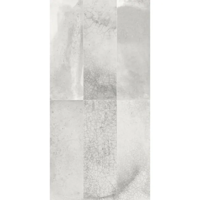 Raku Silver Grey Ceramic Brick Effect Wall Tiles