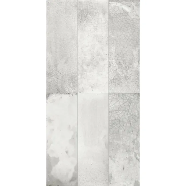 Raku Silver Grey Ceramic Brick Effect Wall Tiles