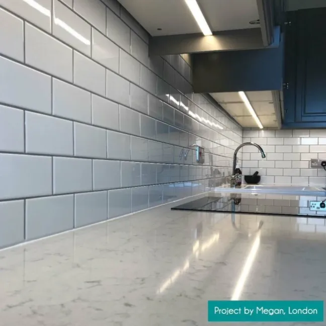Whitechapel Gloss Flat White Mini Metro Tiles