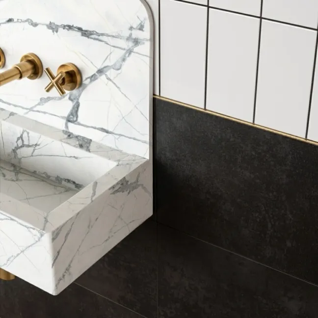 Cosmic Night Black Metallic Stone Effect Wall and Floor Tiles