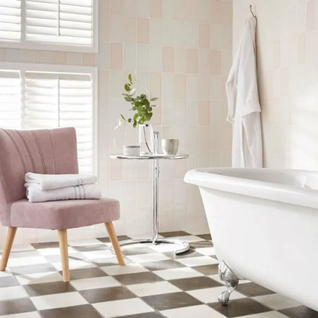 Moiety Black and White Matt Chequer Pattern Floor Tiles