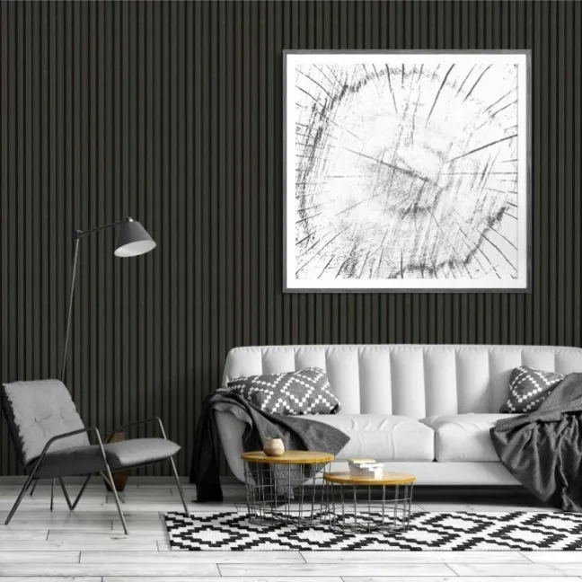 Trepanel® Chevron Noir Black Acoustic Wood Wall Panels
