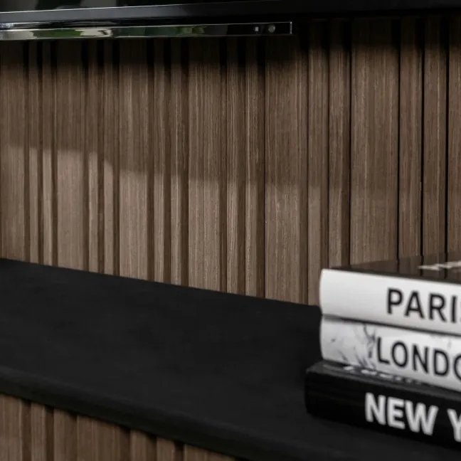 Trepanel Design® Walnut Brown Multi-Width Acoustic Wood Wall Panels