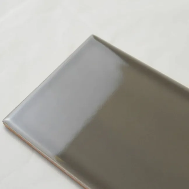 Aquarelle Gloss Umber Grey Brick Tiles