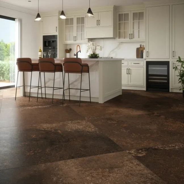 Yuri® Rust Brown 90% Recycled Stone Effect  XL Floor Tiles