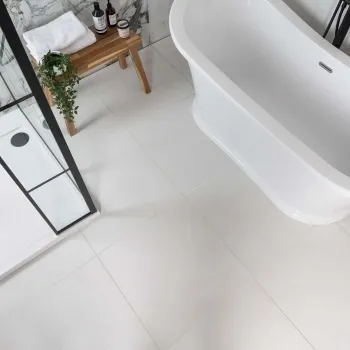 Aleutian Mountain White Gloss Plain 600x600 Wall and Floor Tiles