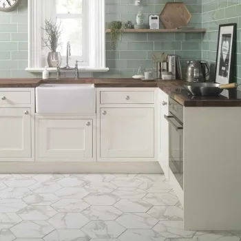 Anais White Hexagon Tiles