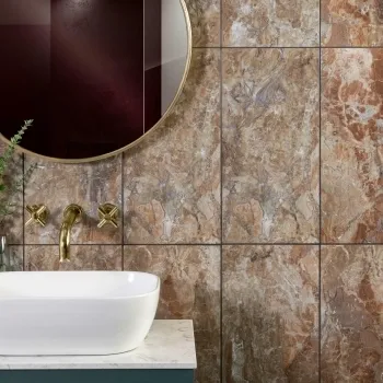 Cherish French Bistre Brown Gloss Marble Effect Wall Tiles