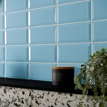 Metro Euston Square Blue Gloss 200x100 Tiles