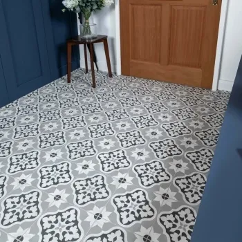 Bloomsbury Grey Matt Patterned Wall and Floor Tiles