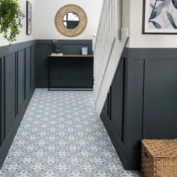 Mr Jones Blue Matt Patterned Ceramic Wall and Floor Tiles