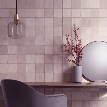 Zellige Mini Pink Small Matt Rustic Wall Tiles 100x100
