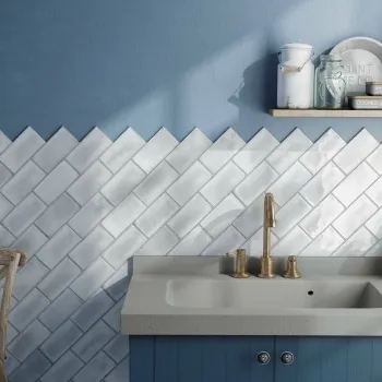 Chesham Grey Rustic Gloss Metro Wall Tiles 150x75