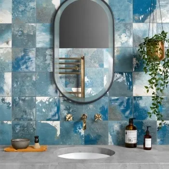 Raku Square Blue Tiles