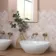 Himalayan Pink Honed Marble Herringbone Mosaic Wall Tiles