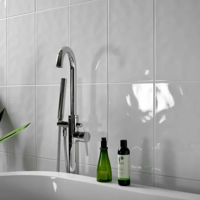 Crystal White Gloss Bumpy 250x200 Ceramic Wall Tiles