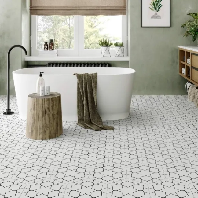 Patchwork Black and White Matt Metro Wall Tiles