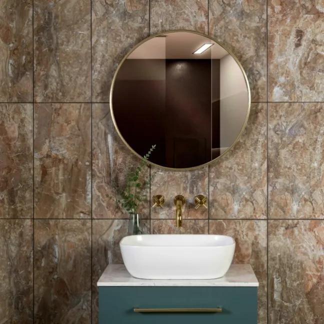 Cherish French Bistre Brown Gloss Marble Effect Wall Tiles