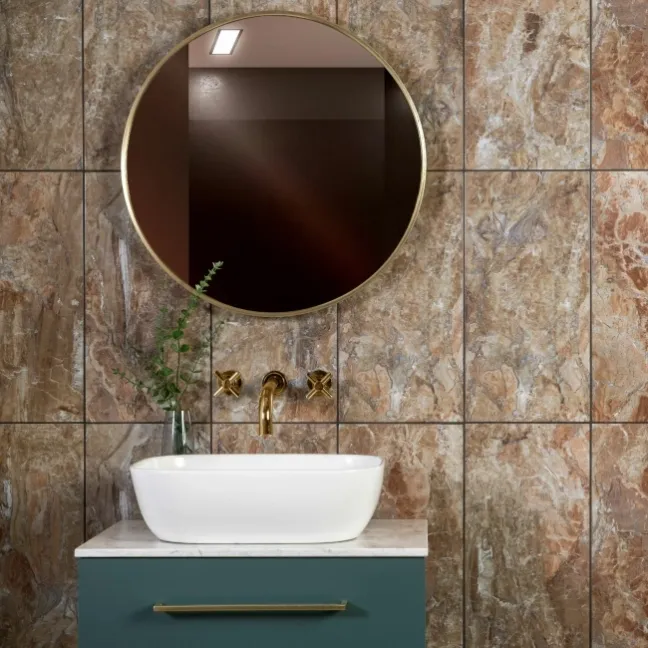 Cherish French Bistre Brown Gloss Marble Effect Wall Tiles