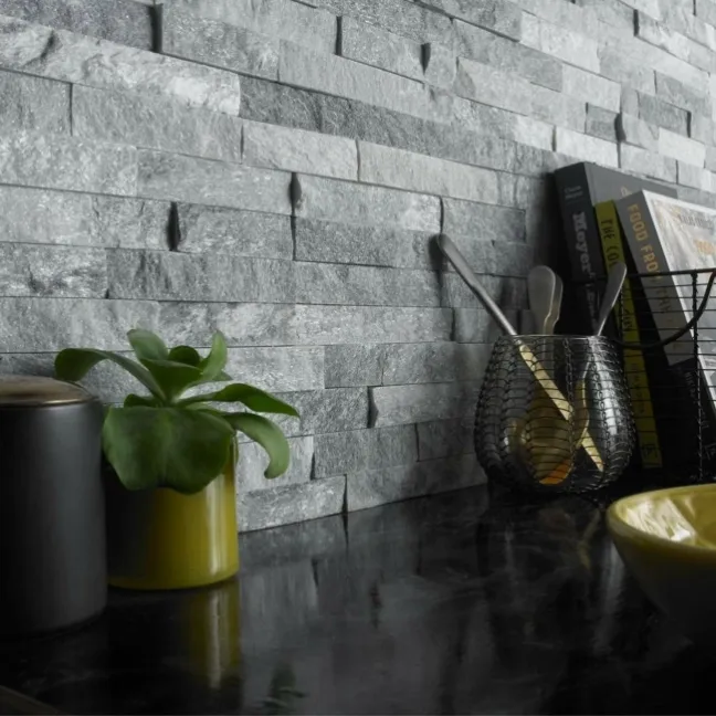 Crystal Arctic Grey Split Face Tiles