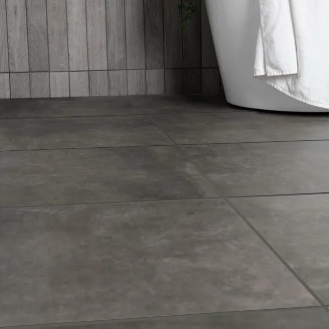 Foil Smoke Grey Metallic Stone Effect 600x600 Tiles