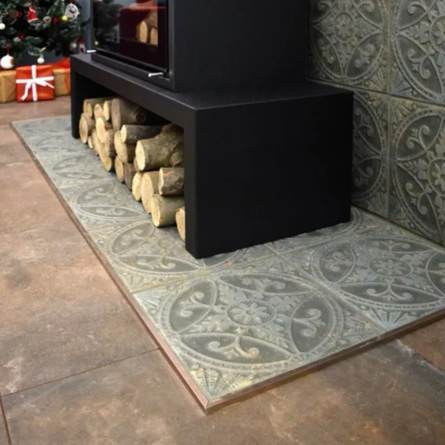 Embossed Metallic Pressed Patina Steel Tiles