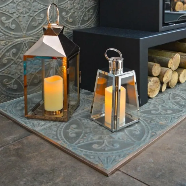 Embossed Metallic Pressed Patina Steel Tiles