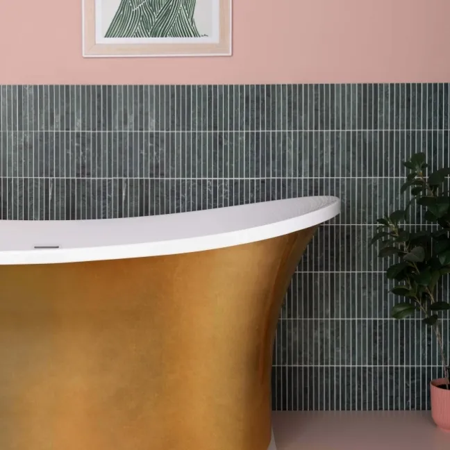 Harlestone Green Honed Marble Kitkat Mosaic Wall Tiles
