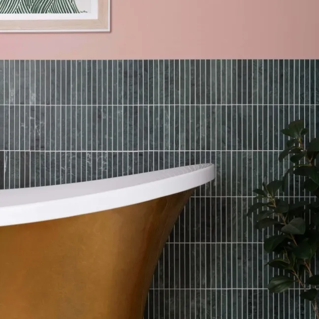 Harlestone Green Honed Marble Kitkat Mosaic Wall Tiles