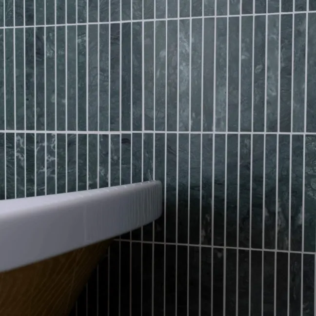 Harlestone Green Honed Marble Kitkat Mosaic Wall Tiles