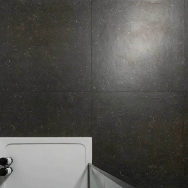 Ghent Black Matt Stone Effect 80x80 Wall and Floor Tiles