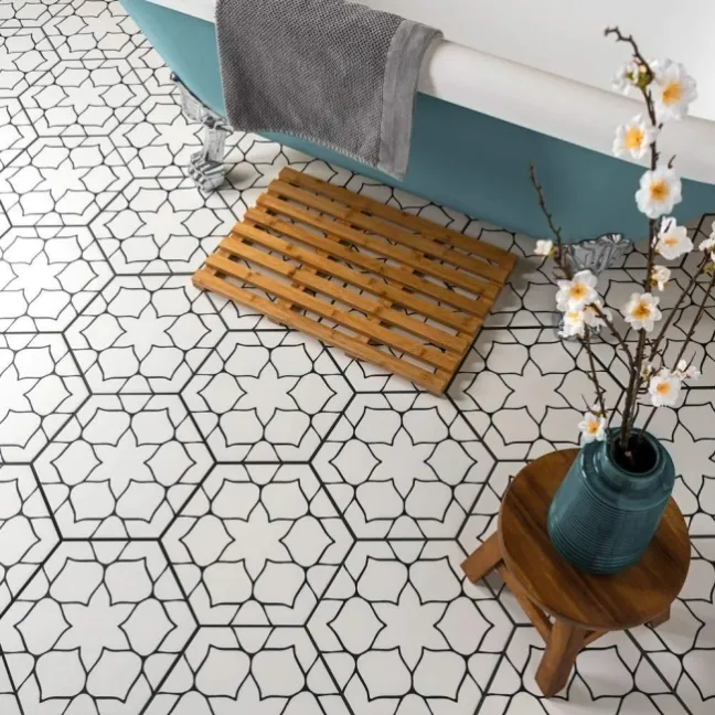 Patchwork Black and White Matt Metro Wall Tiles