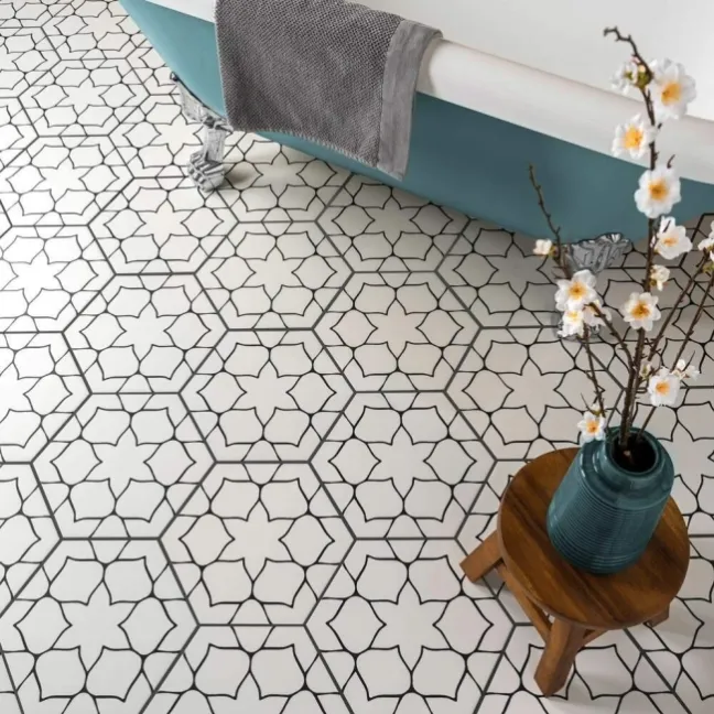 Patchwork Black and White Matt Metro Wall Tiles