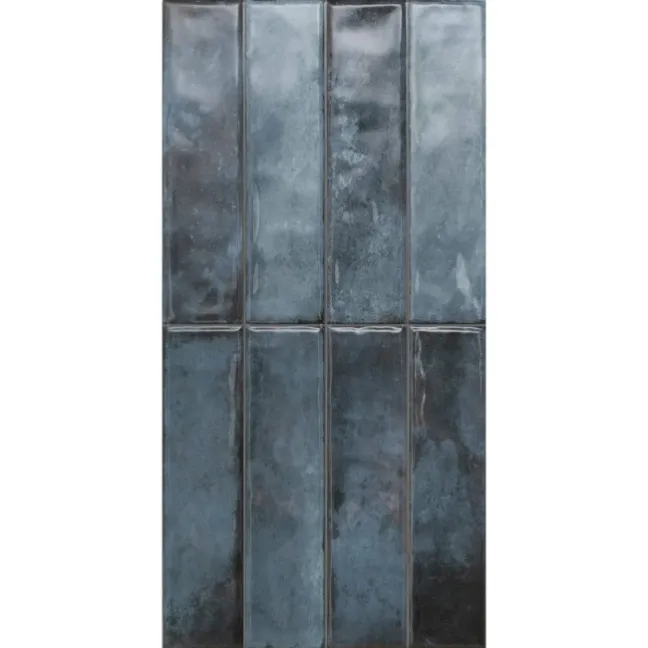 Lazio Blue Gloss Brick Effect Wall Tiles