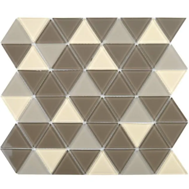 Ligo Glass Mocha Triangle Mosaic Tiles