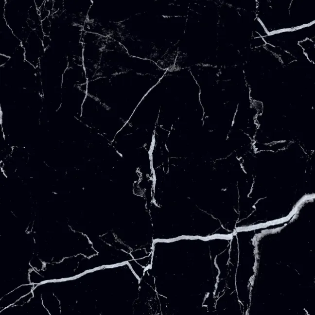 Marquina Black Polished Marble Effect 60x60 Wall and Floor Tiles