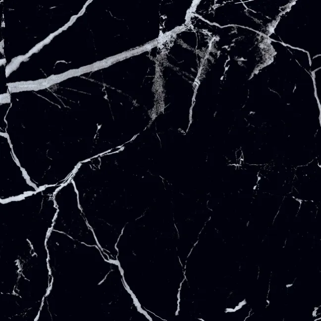 Marquina Black Polished Marble Effect 60x60 Wall and Floor Tiles