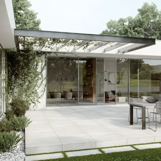 Materia Blanco White Concrete Effect 20mm Porcelain Paving Slabs