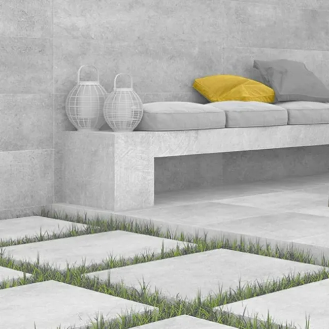Materia Blanco White Concrete Effect 20mm Porcelain Paving Slabs
