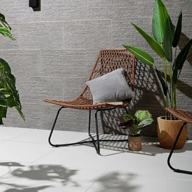 Materia Blanco White Concrete Effect 20mm Porcelain Paving Slabs