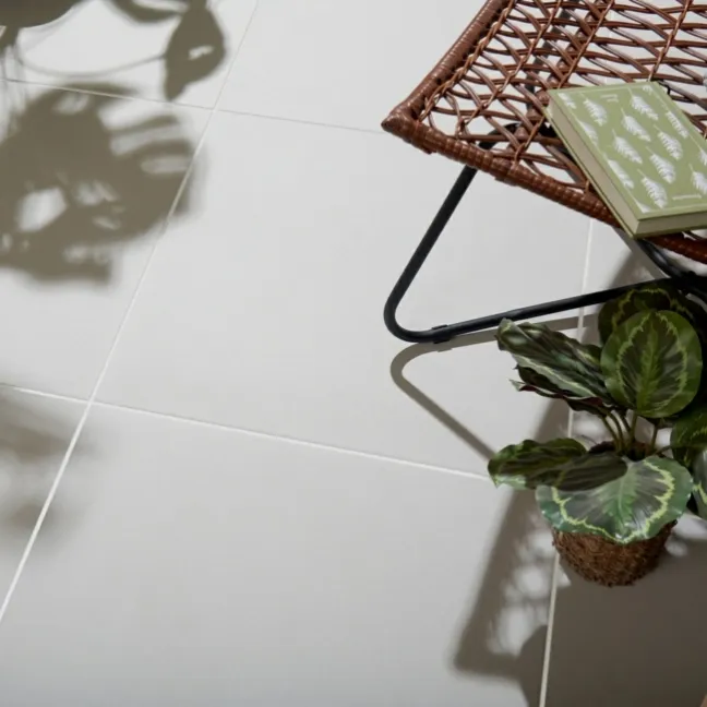 Materia Blanco White Concrete Effect 20mm Porcelain Paving Slabs