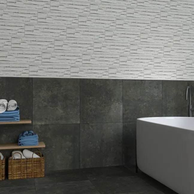 Foil Smoke Grey Metallic Stone Effect 600x600 Tiles