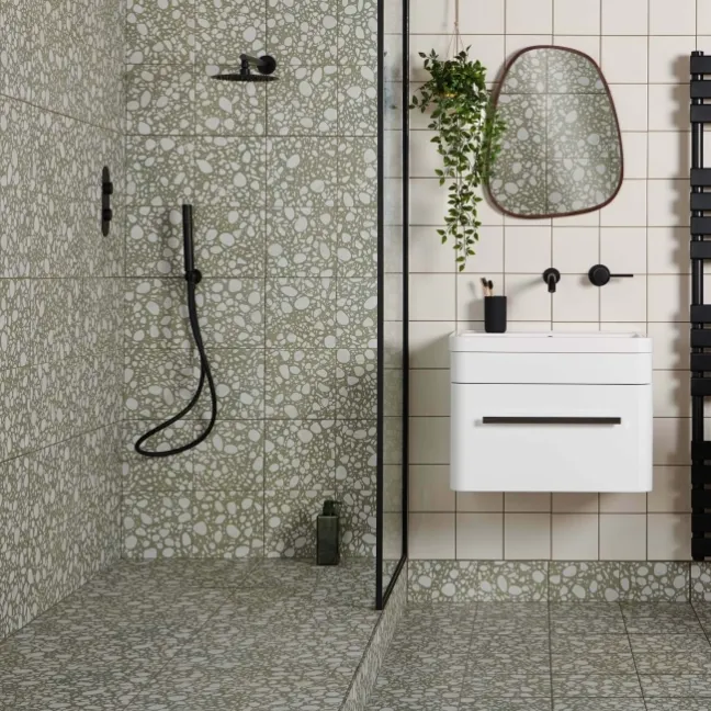 Mizuki® Fern Green Terrazzo Effect Wall and Floor Tiles