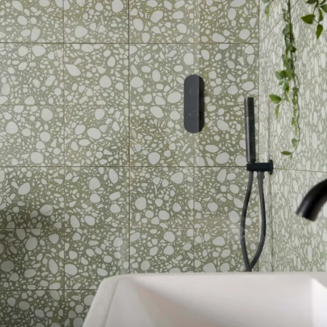 Mizuki® Fern Green Terrazzo Effect Wall and Floor Tiles