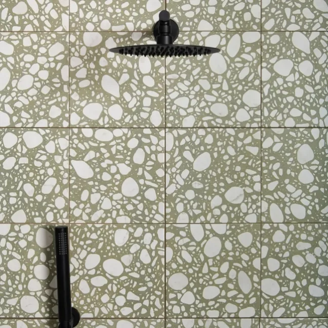 Mizuki® Fern Green Terrazzo Effect Wall and Floor Tiles