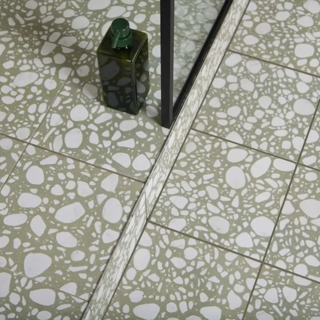 Mizuki® Fern Green Terrazzo Effect Wall and Floor Tiles
