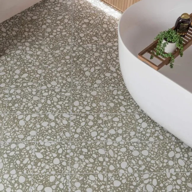 Mizuki® Fern Green Terrazzo Effect Wall and Floor Tiles