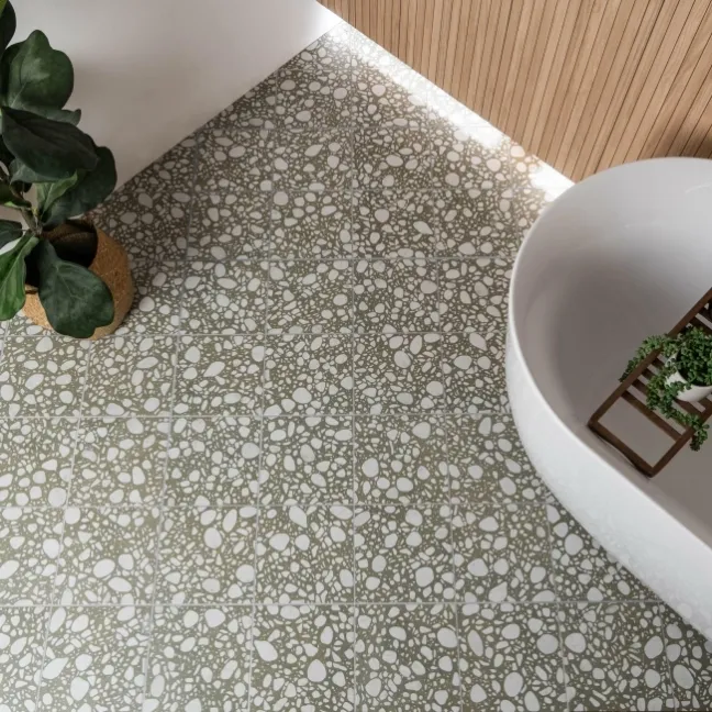 Mizuki® Fern Green Terrazzo Effect Wall and Floor Tiles